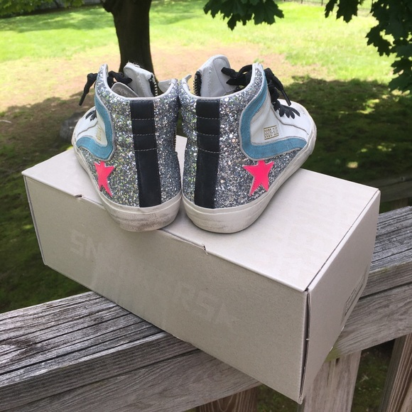 Golden Goose Slide Sneaker White/Glitter/Pink NIB - Picture 6 of 10